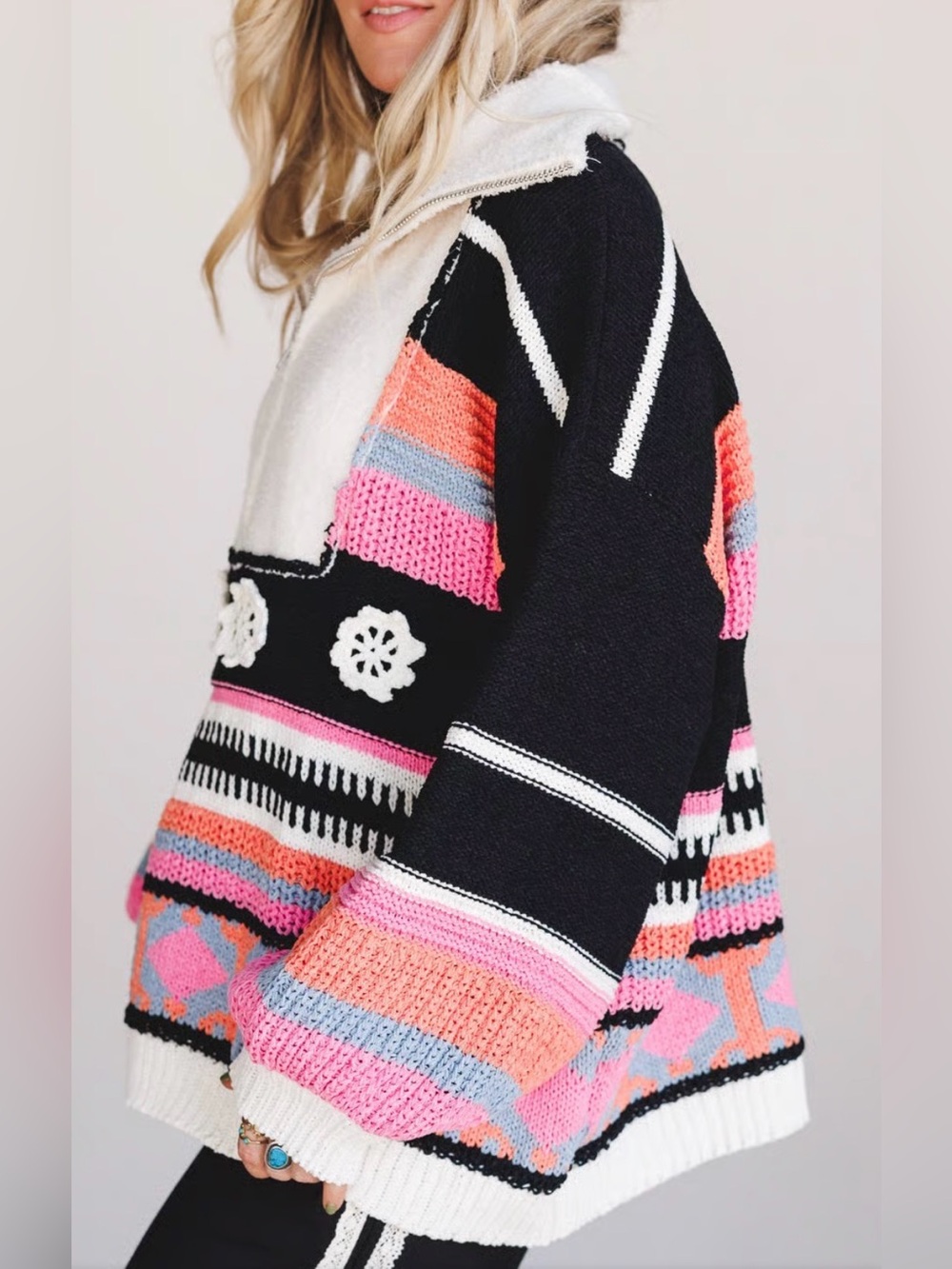 Opal Patterned Pullover by POL Small - Picture 3 of 16